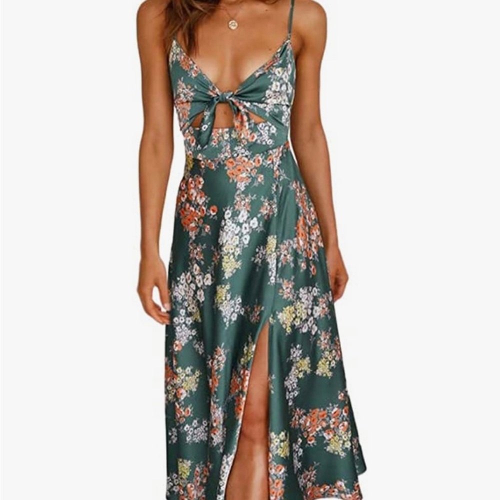 Floral Green Midi Dress
